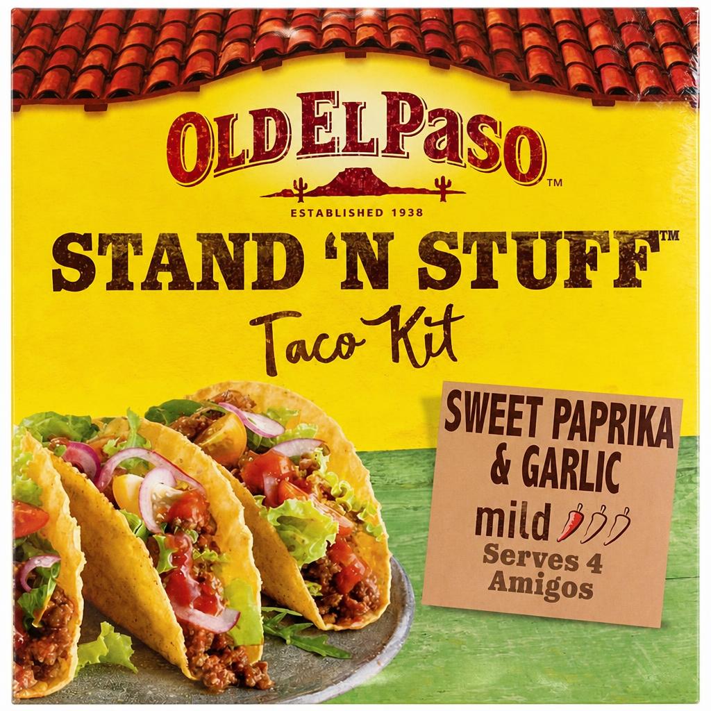 Old El Paso Mexican Stand 'N' Stuff Garlic & Paprika Taco Kit 312g