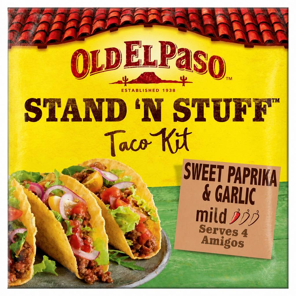 Old El Paso Mexican Stand 'N' Stuff Garlic & Paprika Taco Kit 312g