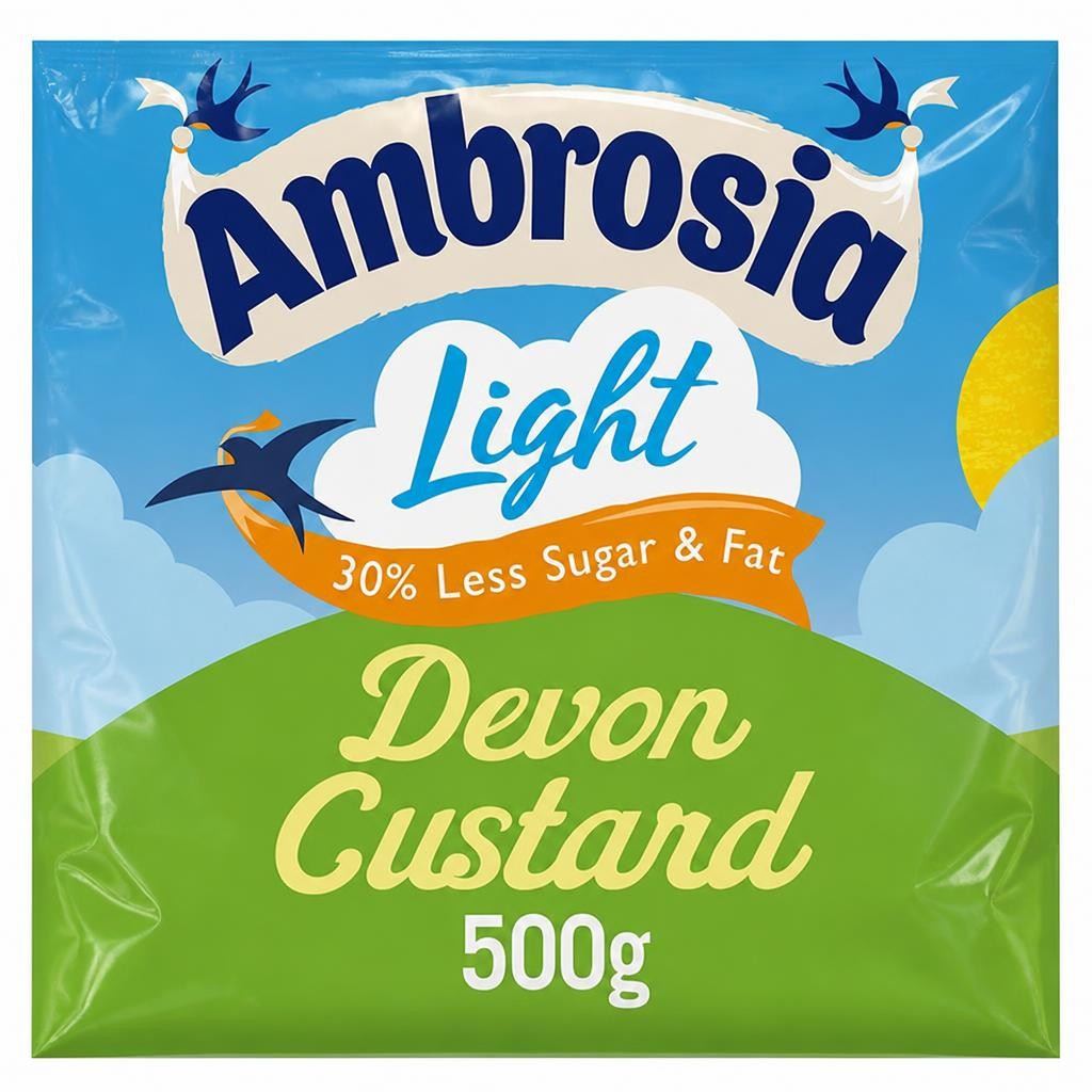 Ambrosia Light 500g Low Fat & Reduced Sugar Custard Dessert Carton