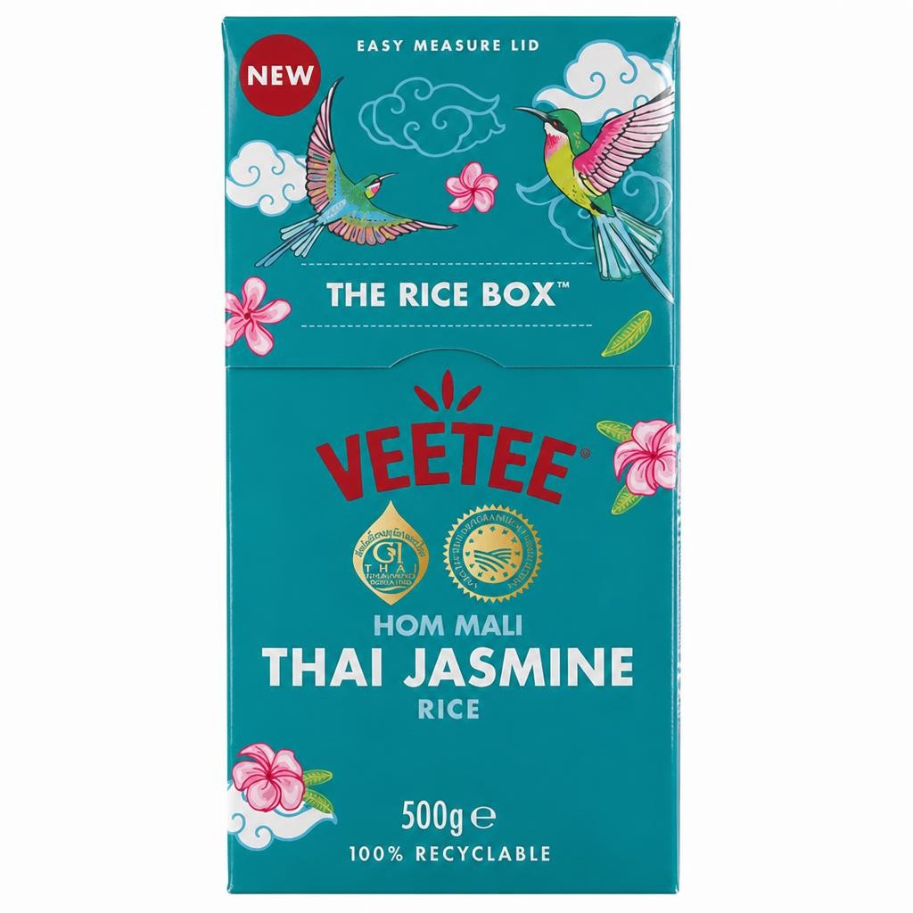 Veetee The Rice Box Hom Mali Thai Jasmine Rice 500g