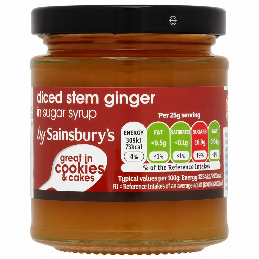 Sainsbury's Diced Stem Ginger In Sugar Syrup 225g