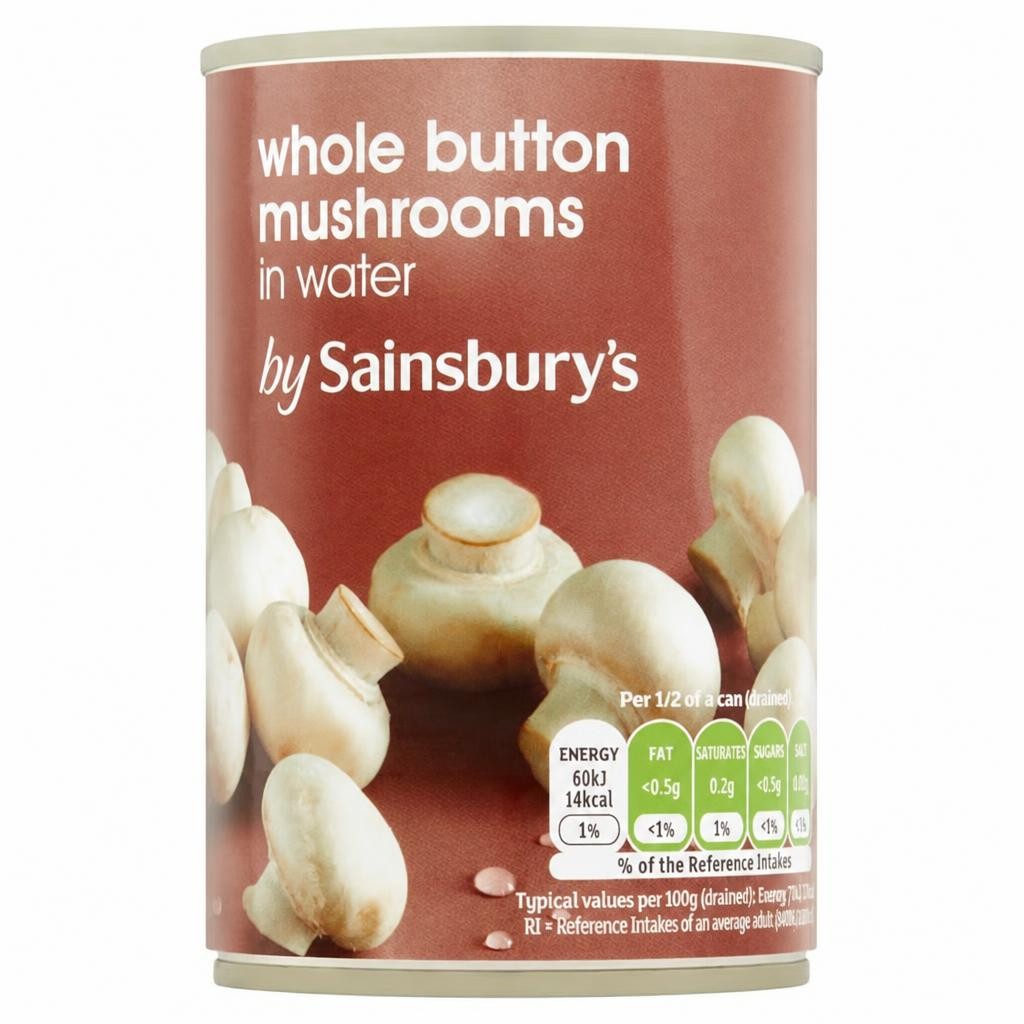 Sainsbury's Whole Button Mushrooms In Water 290g (156g*)