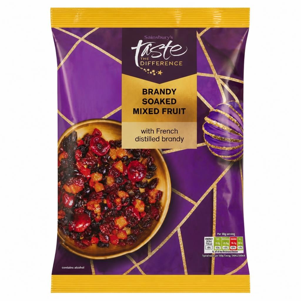 Sainsbury's Brandy Soaked Mixed Fruit, Taste the Difference 600g