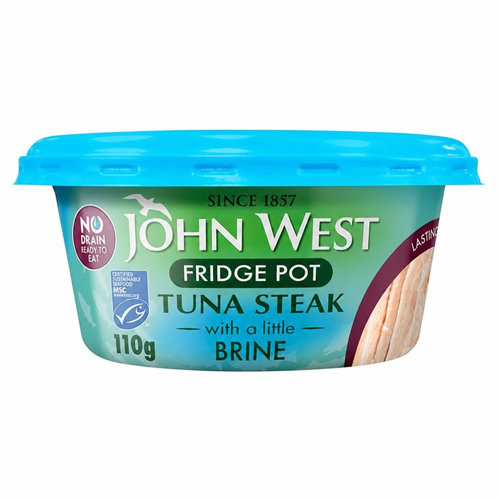 John West No Drain Fridge Pot Tuna Steak with a Little Brine 110g