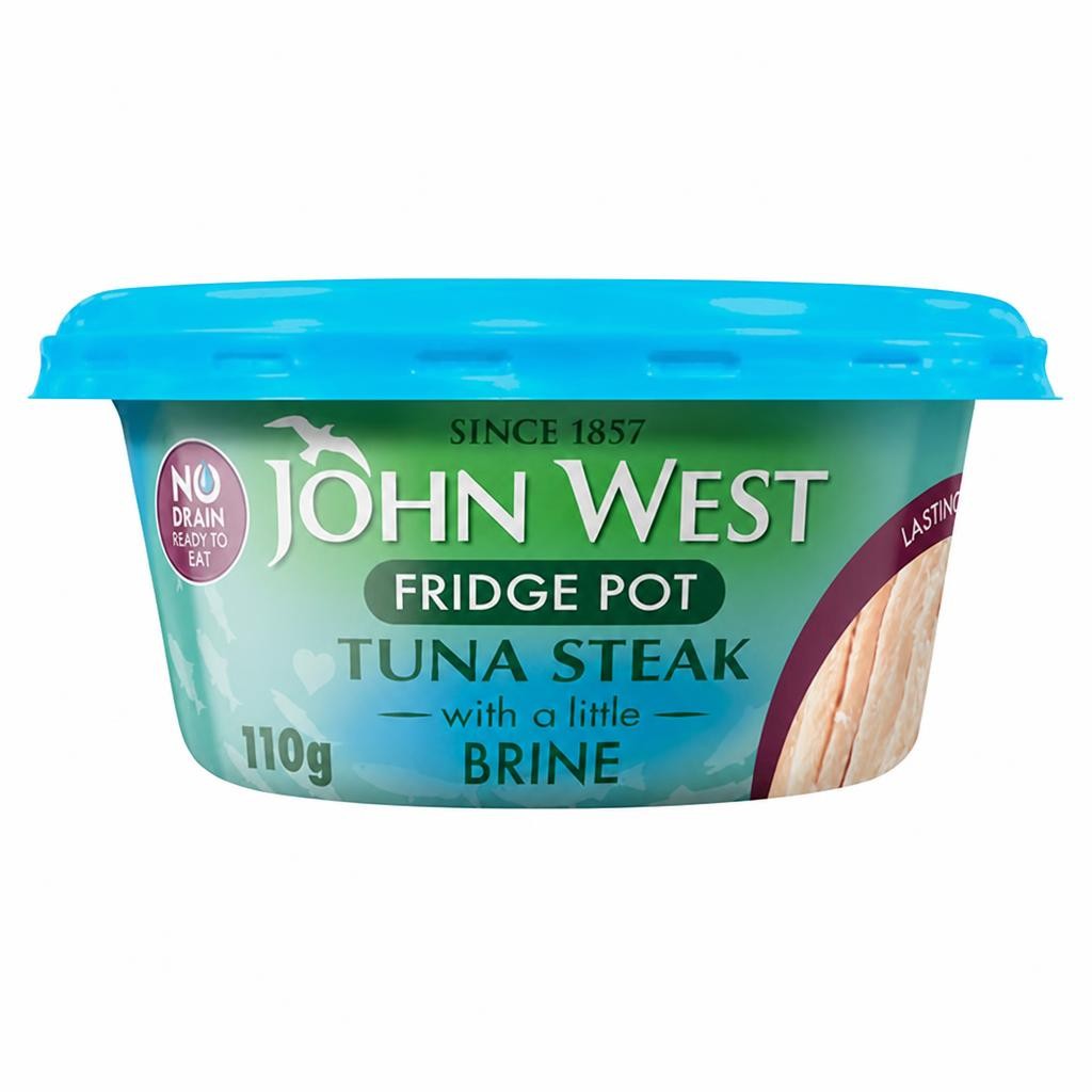 John West No Drain Fridge Pot Tuna Steak with a Little Brine 110g