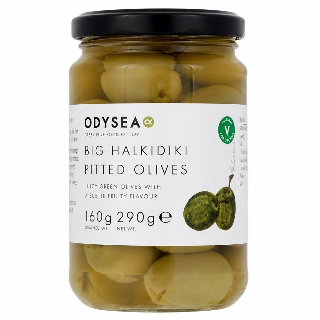 Odysea Greek Big Halkidiki Pitted Olives 290g (160g*)