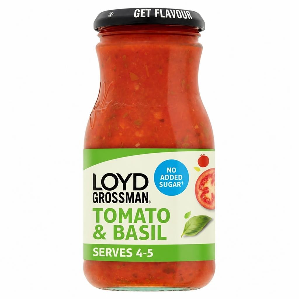 Loyd Grossman No Added Sugar Tomato & Basil Pasta Sauce 660g