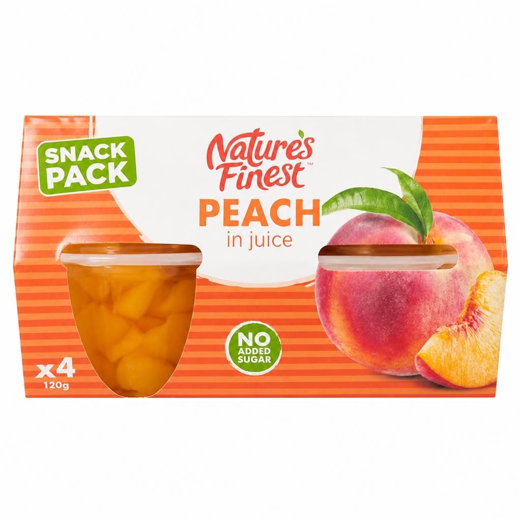 Nature's Finest Peach in Juice 4x120g