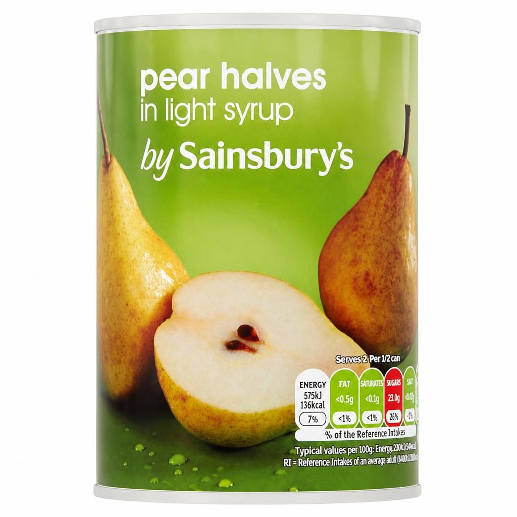 Sainsbury's Pear Halves In Light Syrup 411g