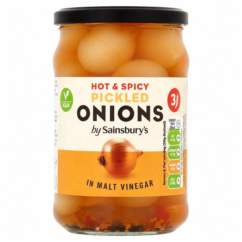 Sainsbury's Hot & Spicy Pickled Onions in Malt Vinegar 440g (220g*)