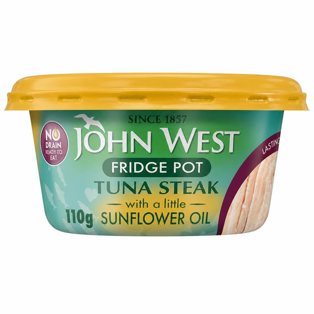 John West No Drain Fridge Pot Tuna Steak with a Little Sunflower Oil 110g