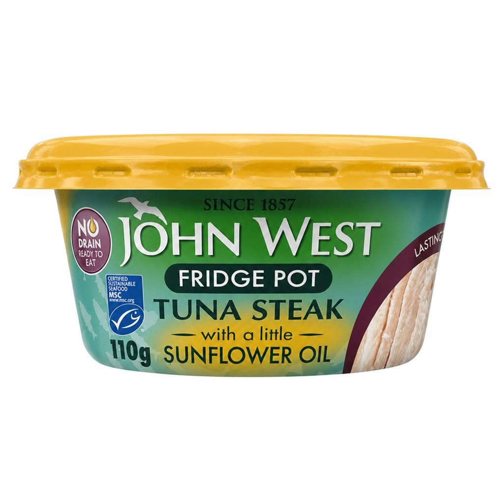 John West No Drain Fridge Pot Tuna Steak with a Little Sunflower Oil 110g