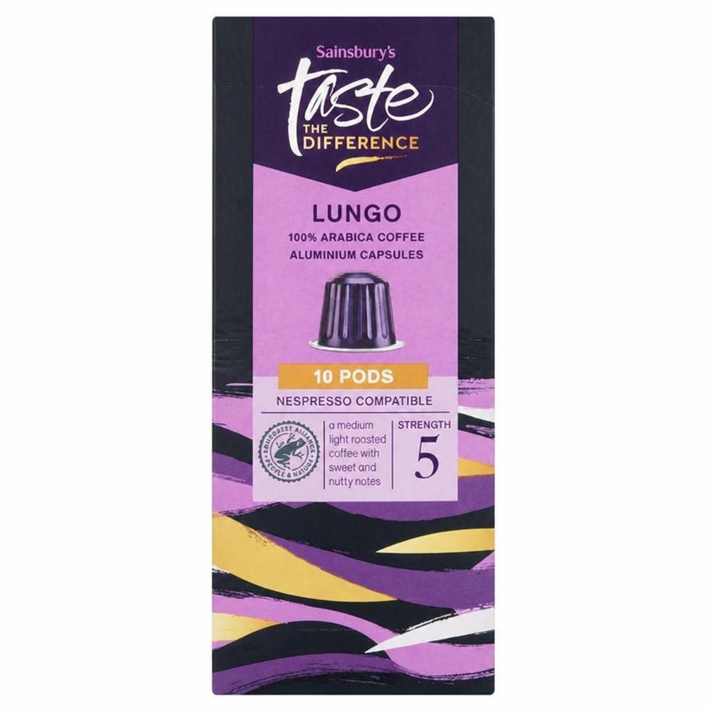 Sainsbury's Lungo Pods, Taste the Difference x10 52g