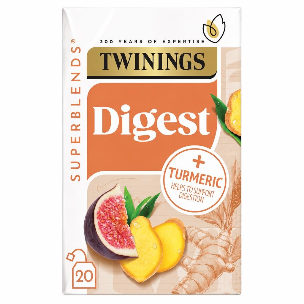 Twinings Superblends Digest Ginger & Turmeric with Fig Tea Bags x20 40g