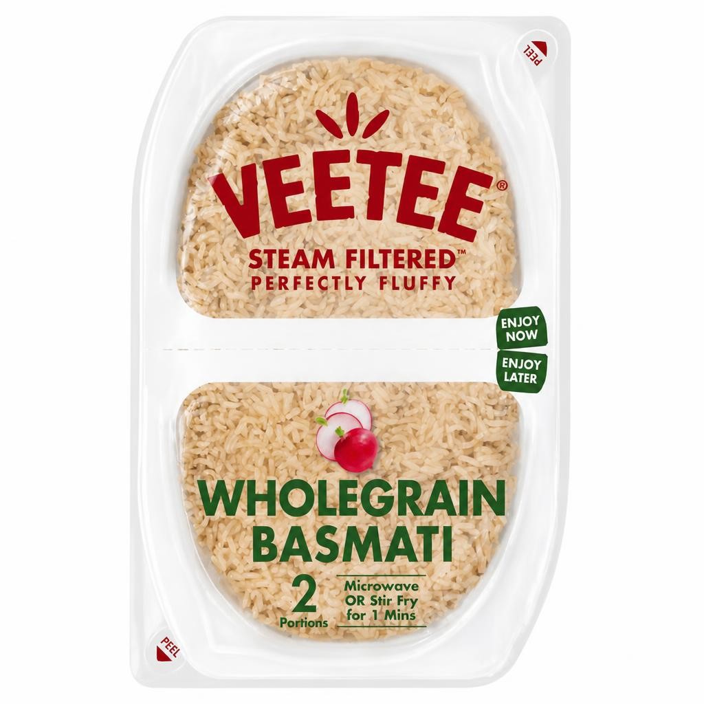 Veetee Steamed Filtered Wholegrain Basmati 2 x 130g