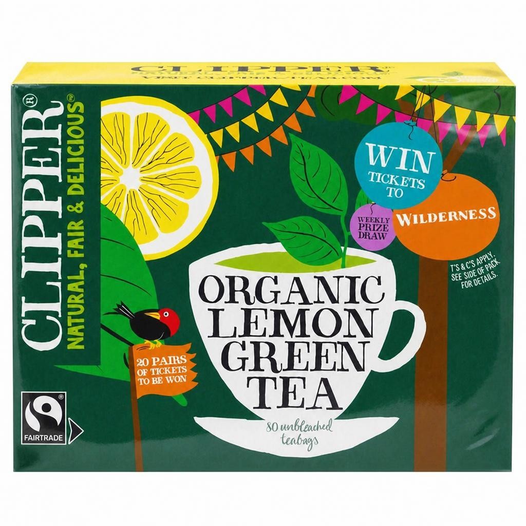 Clipper Fairtrade Green Tea & Lemon x80 Tea Bags 160g