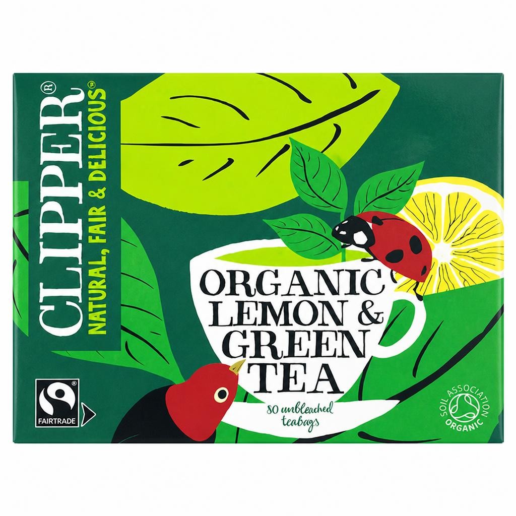Clipper Fairtrade Green Tea & Lemon x80 Tea Bags 160g