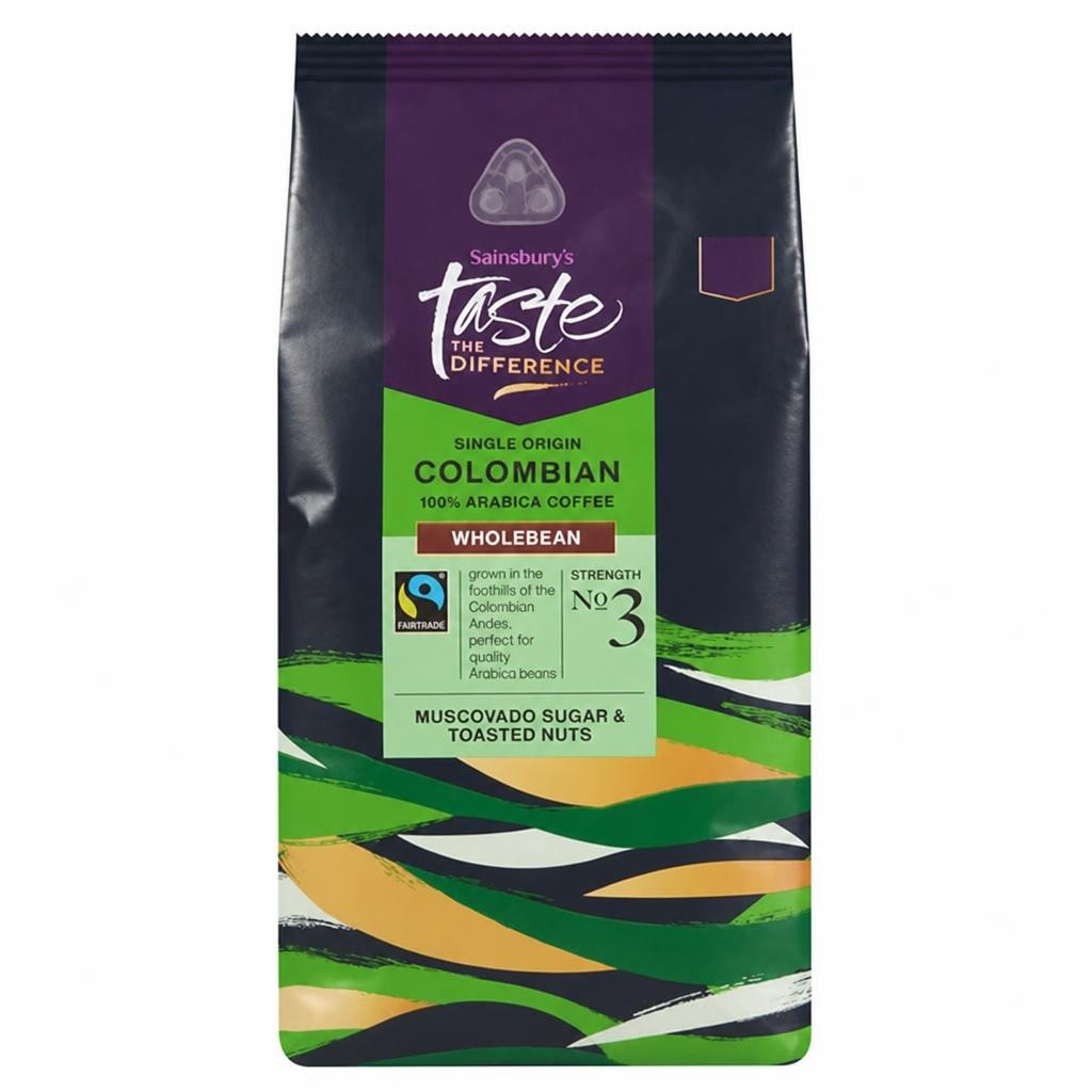 Sainsbury's Single Origin Colombian 100% Arabica Coffee Wholebean, Taste the Difference 1kg