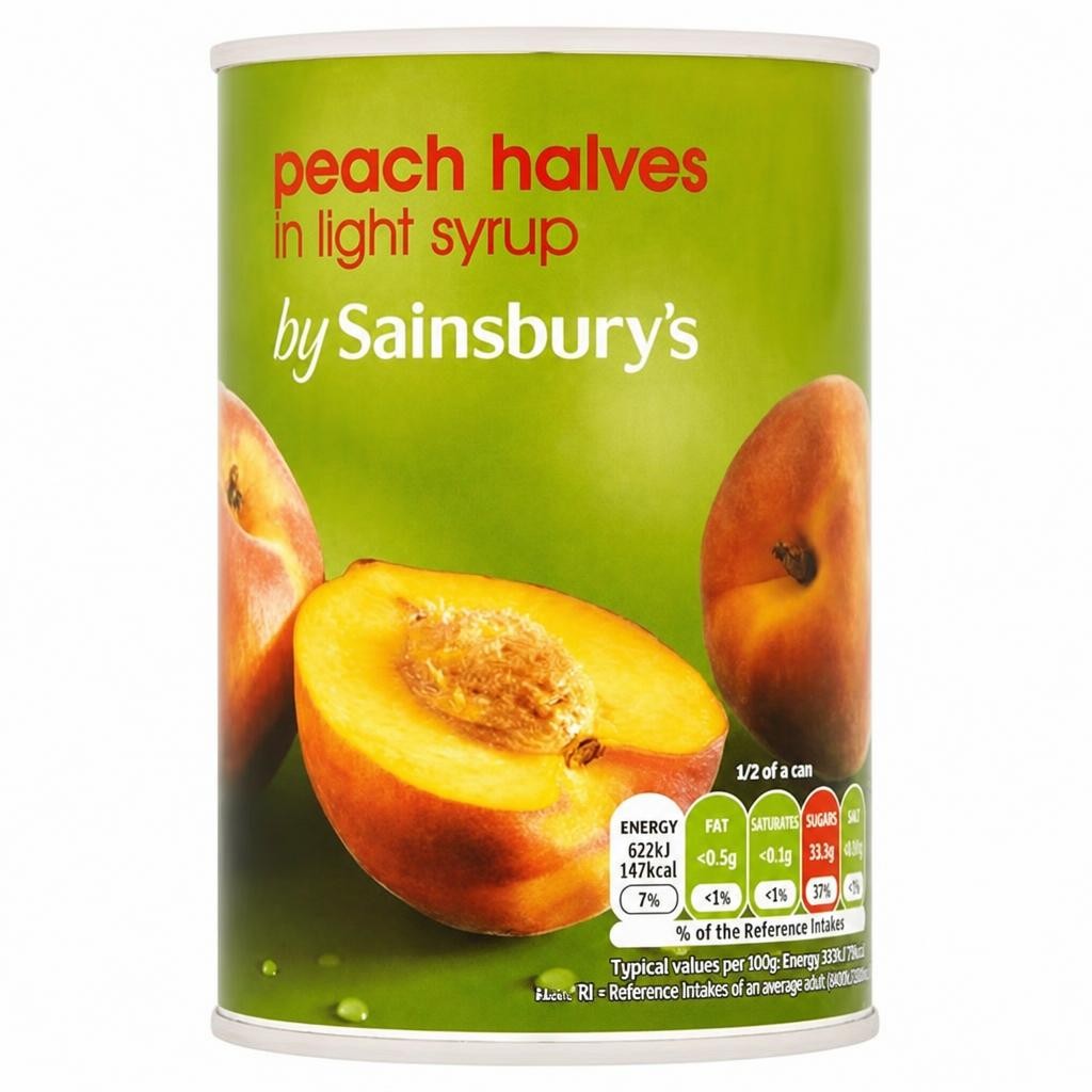 Sainsbury's Peach Halves In Syrup 411g