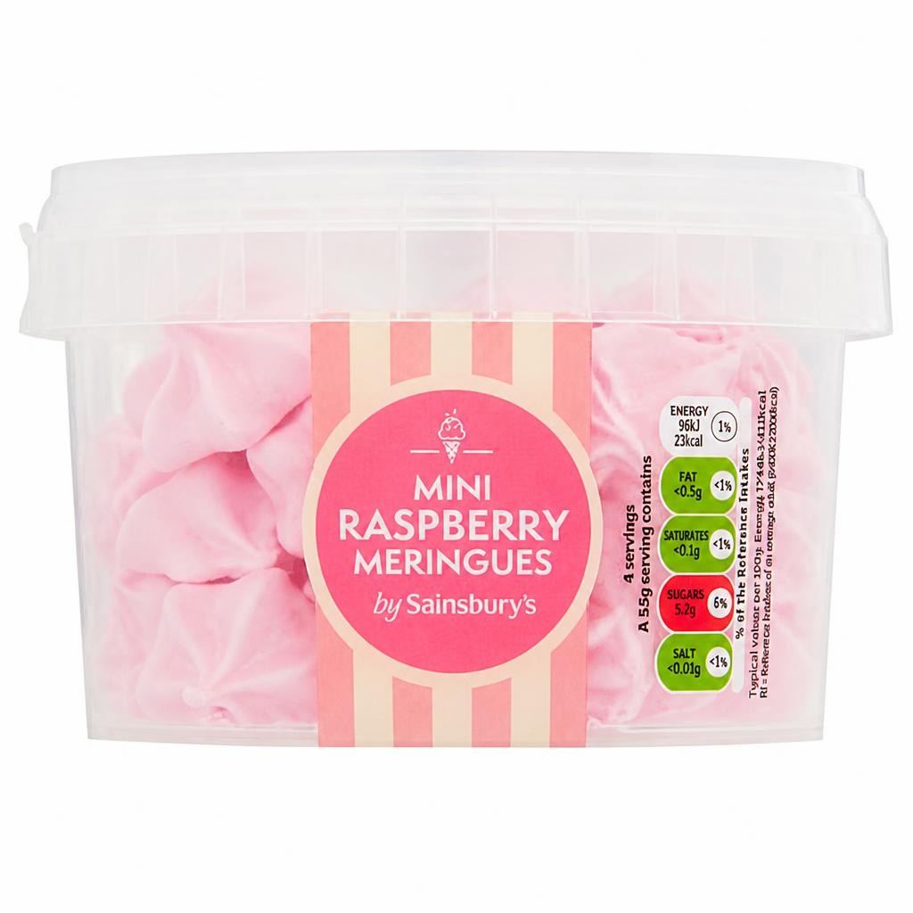 Sainsbury's Mini Raspberry Meringues 22g