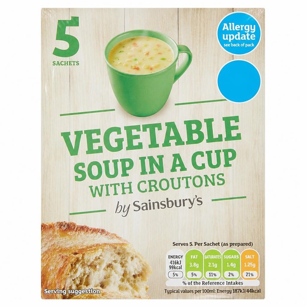 Sainsbury's Vegetable Soup in a Cup with Croutons x5 23g