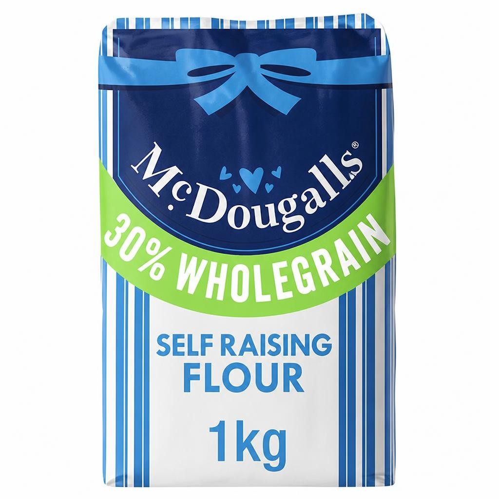 McDougalls White & Wholegrain Self Raising Flour 1kg