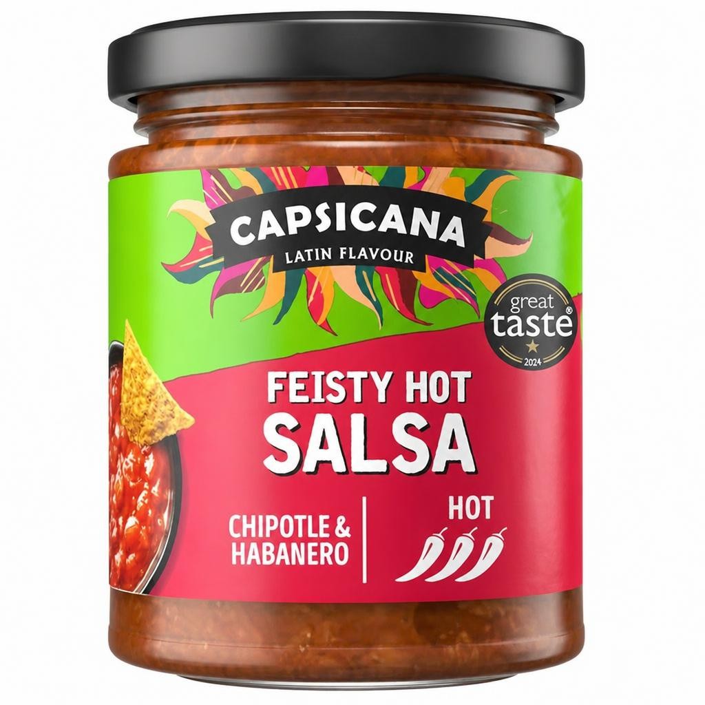Capsicana Full On Feisty Hot Chipotle & Habanero Salsa 285g