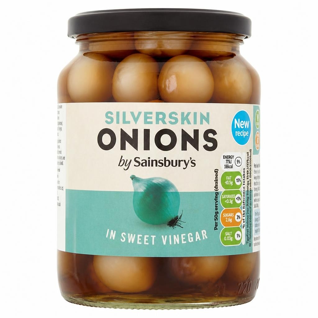Sainsbury's Silverskin Onions in Sweet Vinegar 680g (360g*)