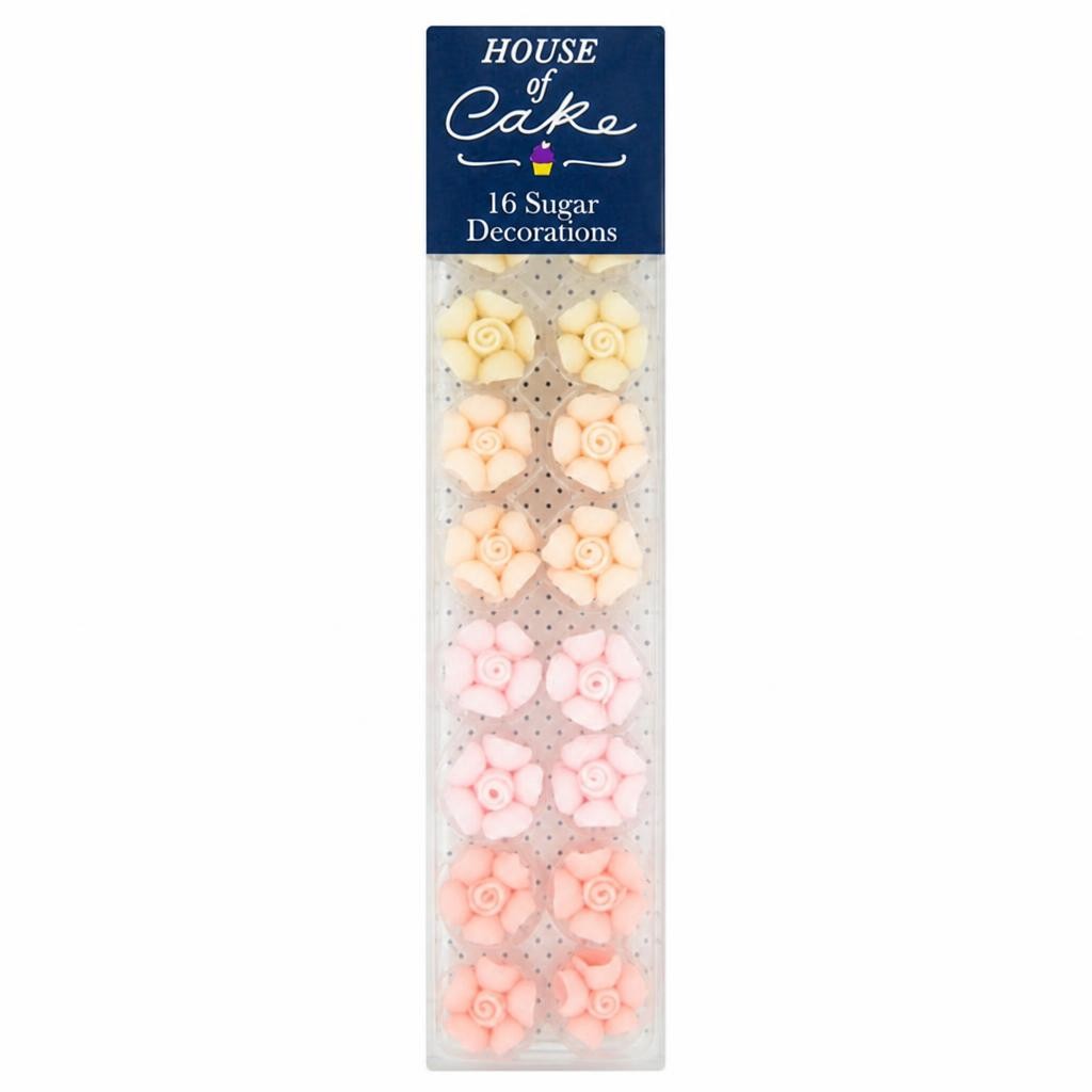 House of Cake Pink Ombre Flower Cake Decorations x16