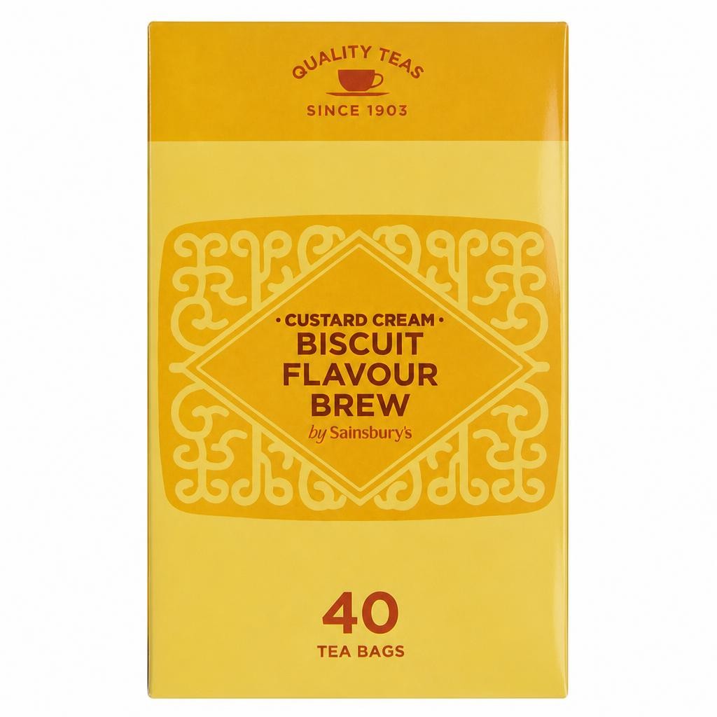 Sainsbury's Custard Cream Biscuit Flavour Brew Teabags x40 100g