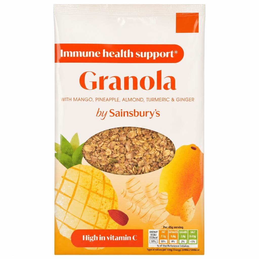 Sainsbury's Granola with Mango, Pineapple, Almond, Turmeric & Ginger