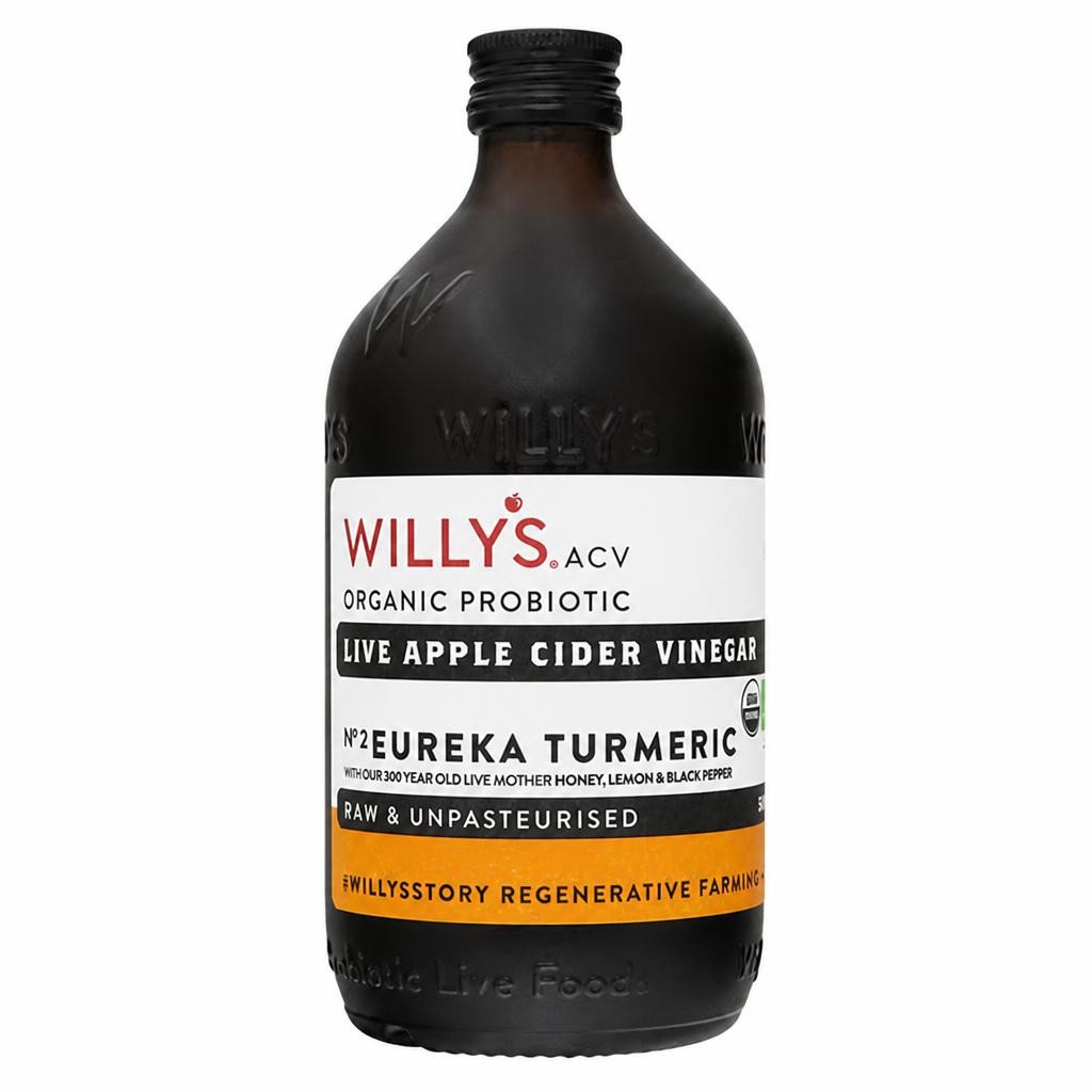 Willy's Organic Live Apple Cider Vinegar Honey & Turmeric 500ml