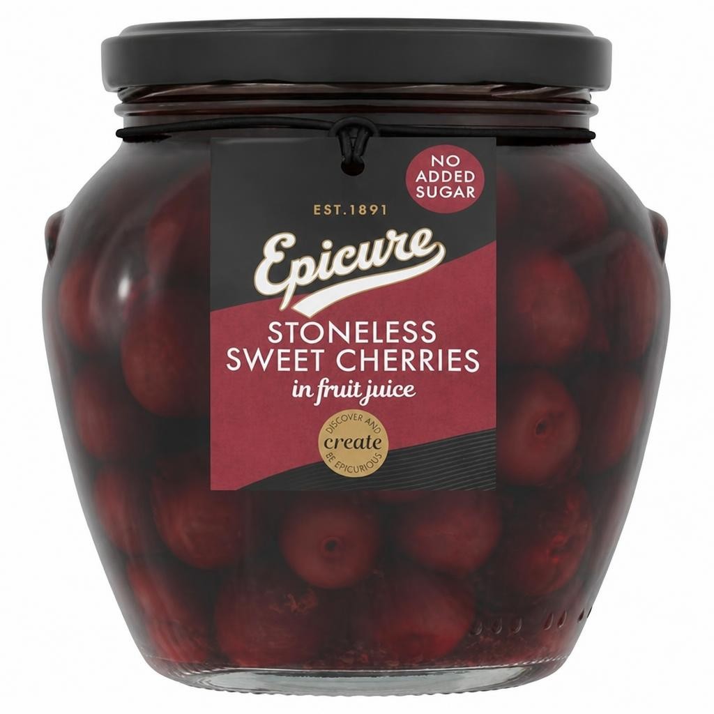 Epicure Stoneless Sweet Cherries in Fruit Juice 550g