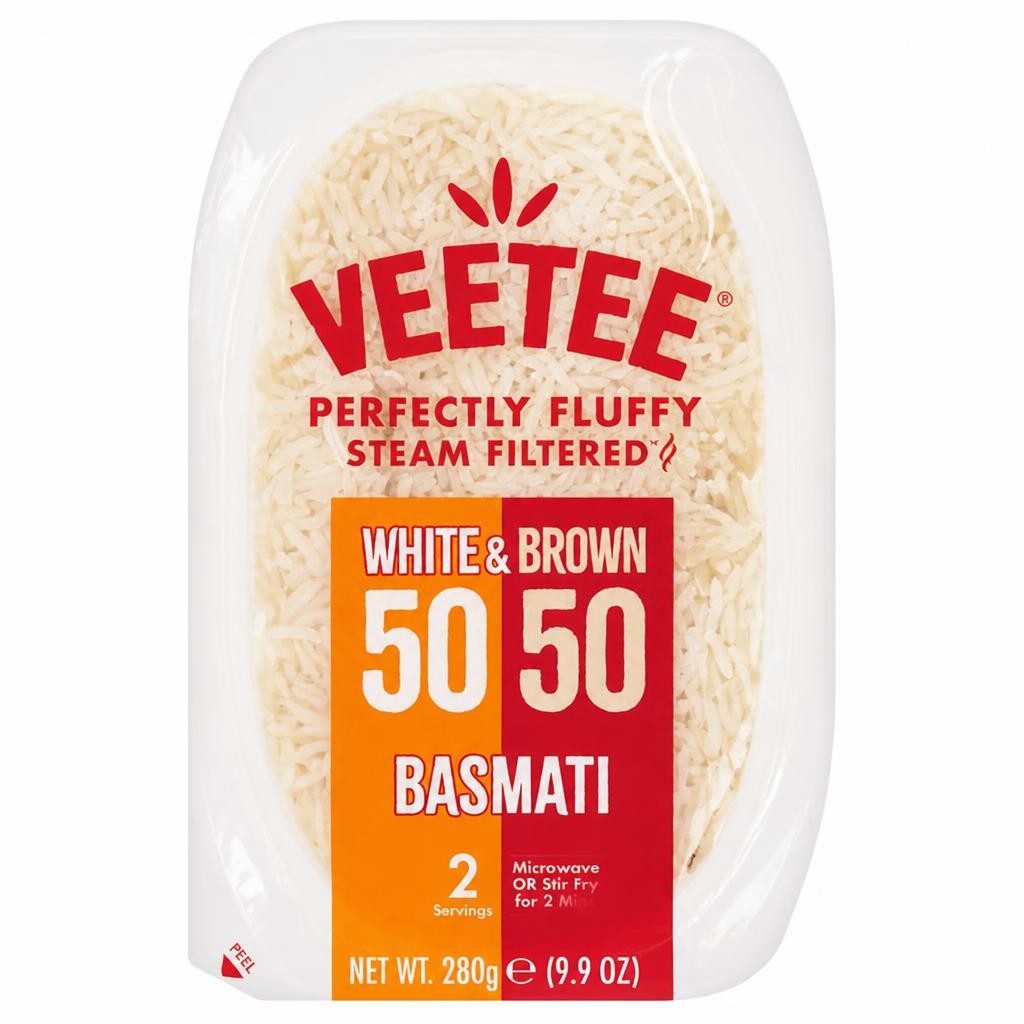 Veetee White & Brown 50/50 Basmati 280g