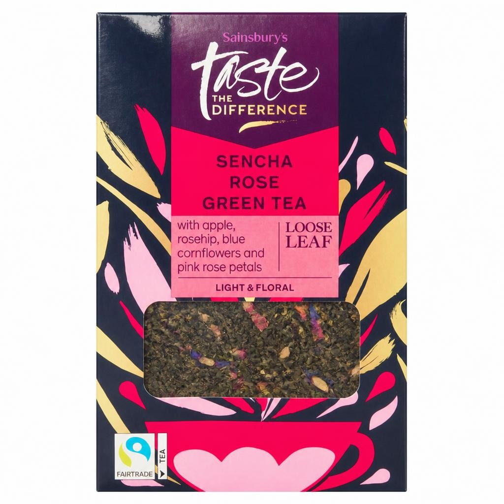 Sainsbury's Sencha Rose Green Loose Leaf Tea, Taste the Difference 100g