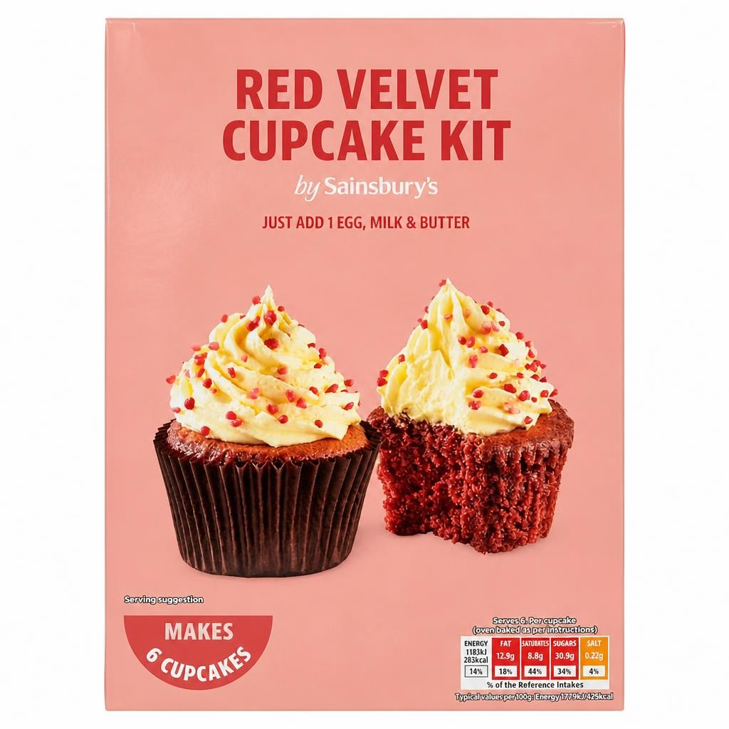 Sainsbury's Red Velvet Cupcake Kit 280g