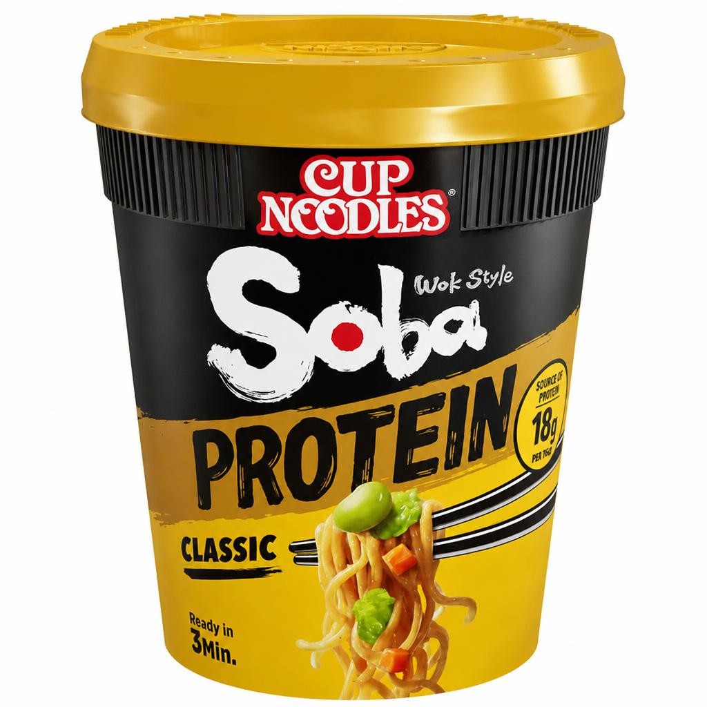 Nissin Soba Protein Classic Instant Wok Style Noodles Pot 92g