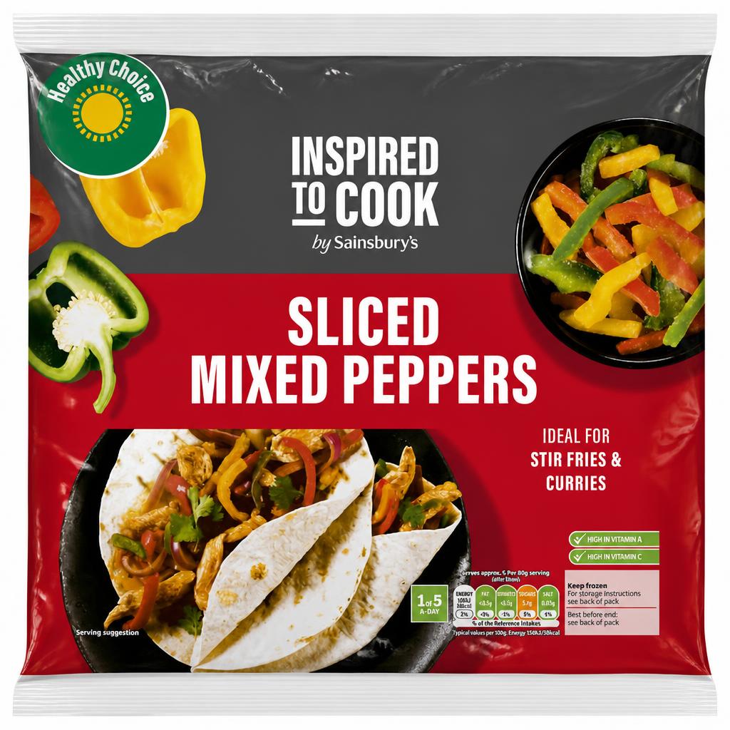 Sainsbury's Sliced Mixed Peppers 500g