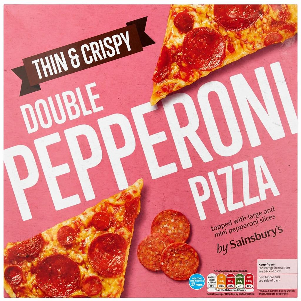 Sainsbury's Double Pepperoni Thin Pizza 339g