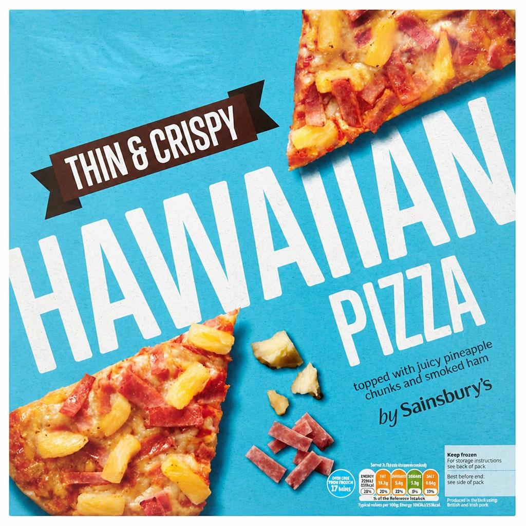 Sainsbury's Thin & Crispy Hawaiian Pizza 385g