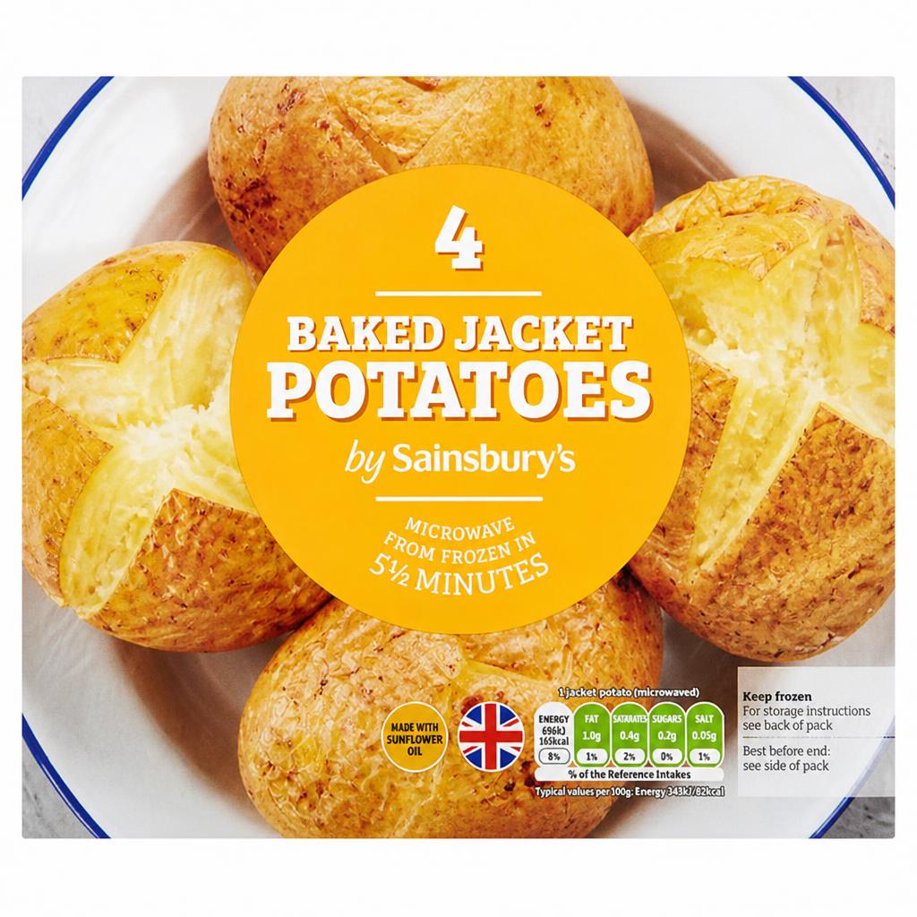 Sainsbury's Baked Jacket Potatoes x4 800g