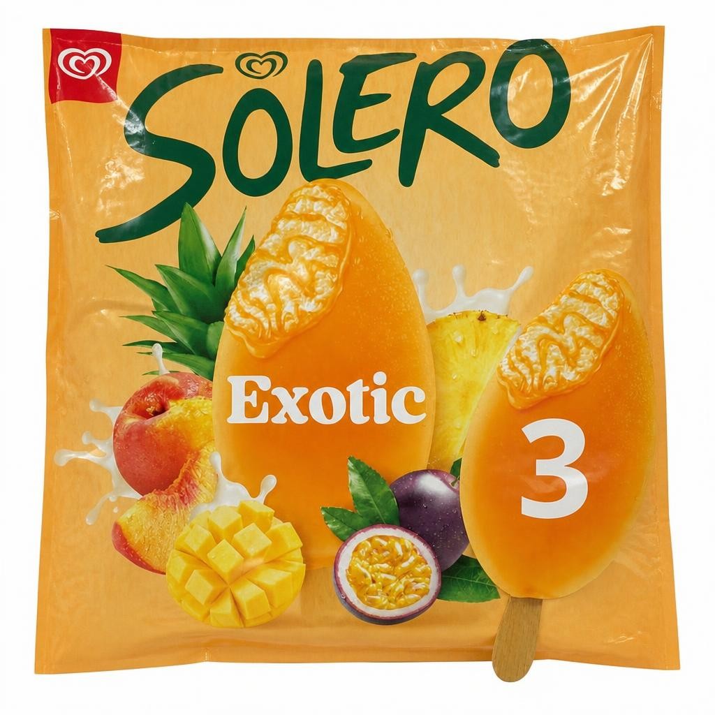 Solero 3 x 90ml Exotic Ice Cream Lollies