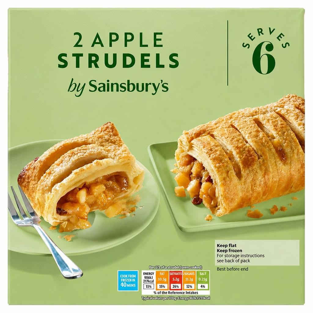 Sainsbury's 2 x Apple Strudels 600g