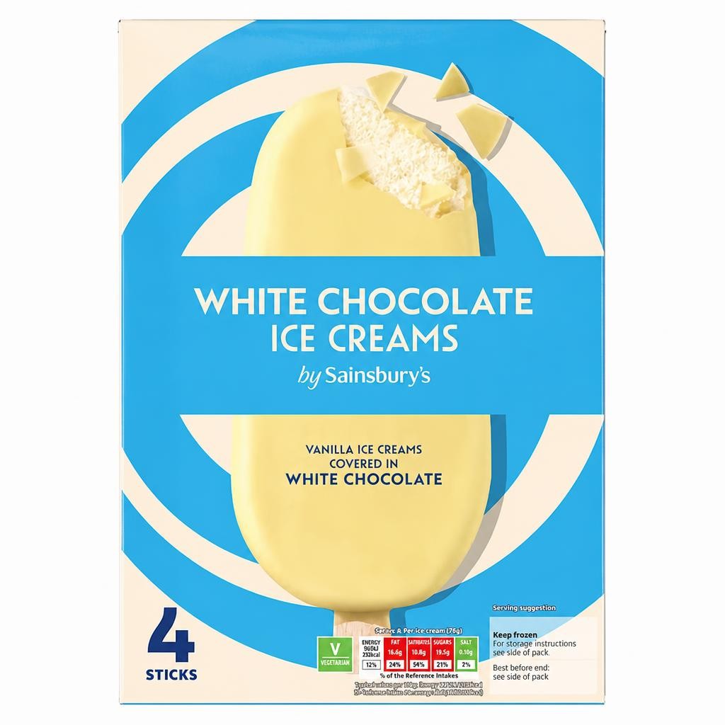 Sainsbury's Indulgence Ice Cream, White Chocolate 4x110ml