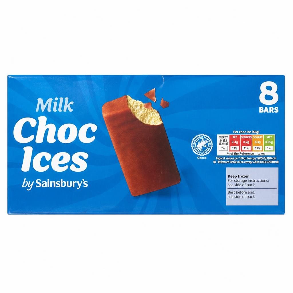 Sainsbury's Milk Choc Ices 8 x 70ml