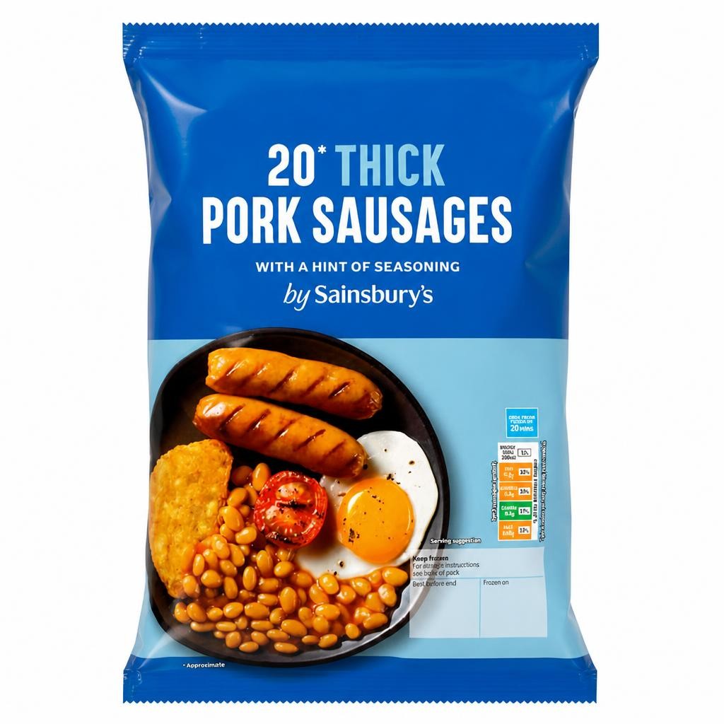 Sainsbury's Thick Pork Sausages x20 900g