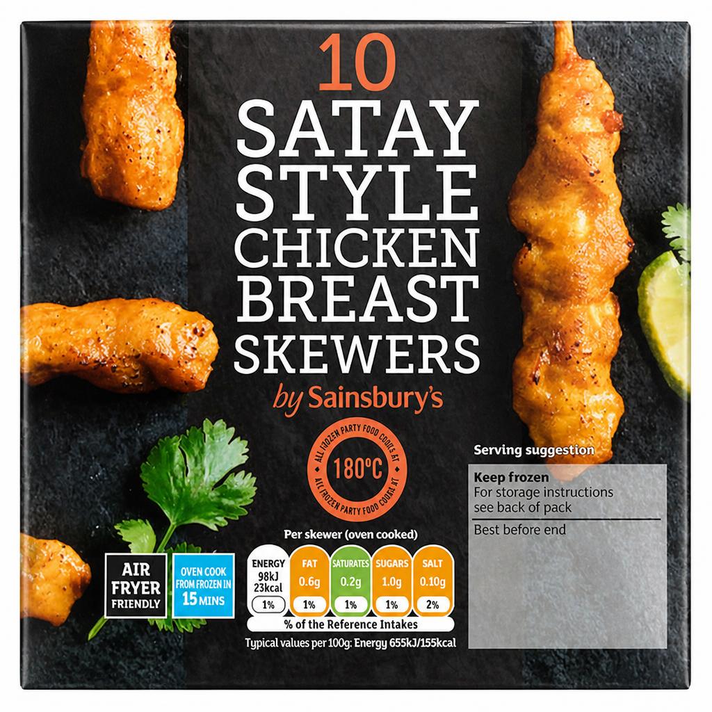 Sainsbury's Satay Style Chicken Breast Skewers x10 180g