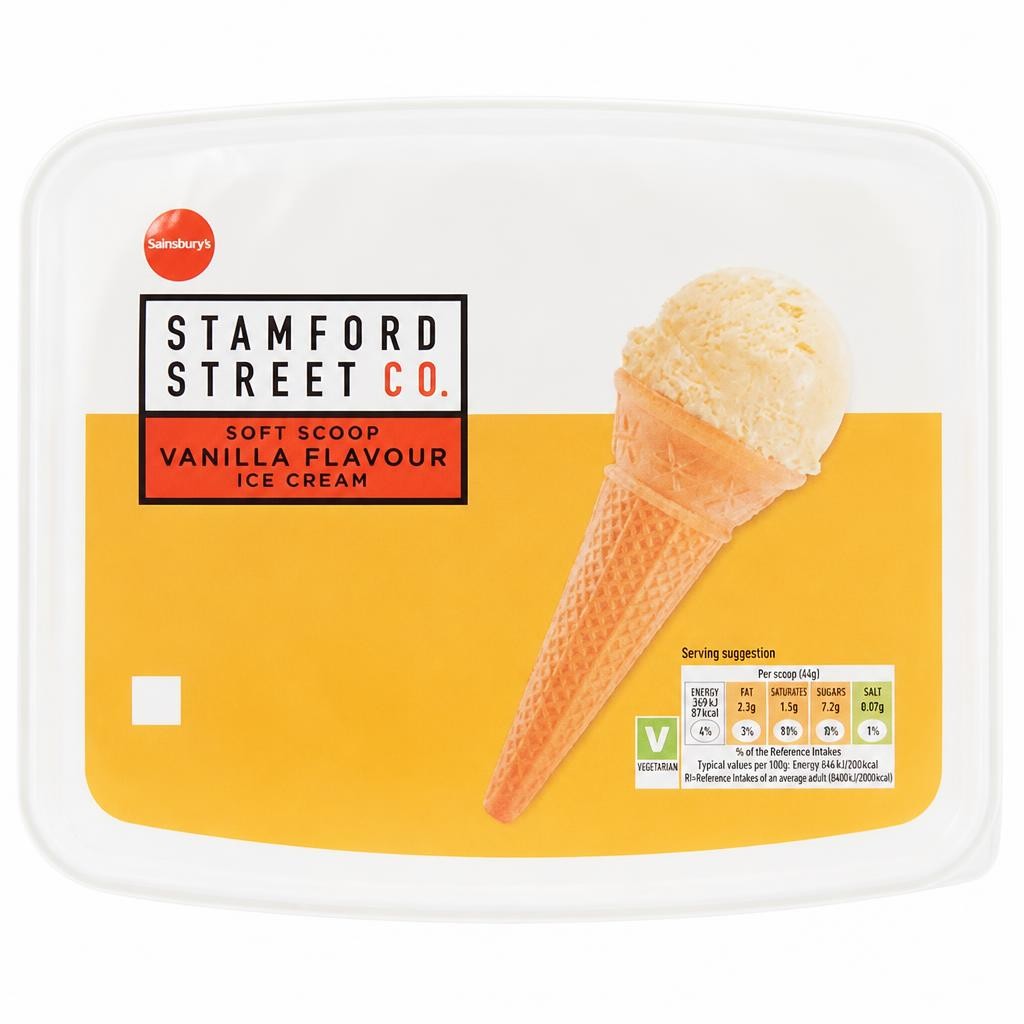 Stamford Street Co. Soft Scoop Vanilla Flavour Ice Cream 2L