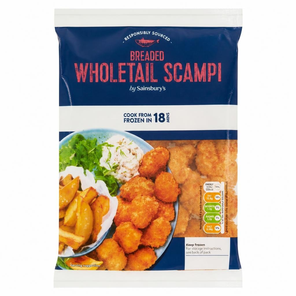 Sainsbury's Scottish Wholetail Breaded Scampi 300g