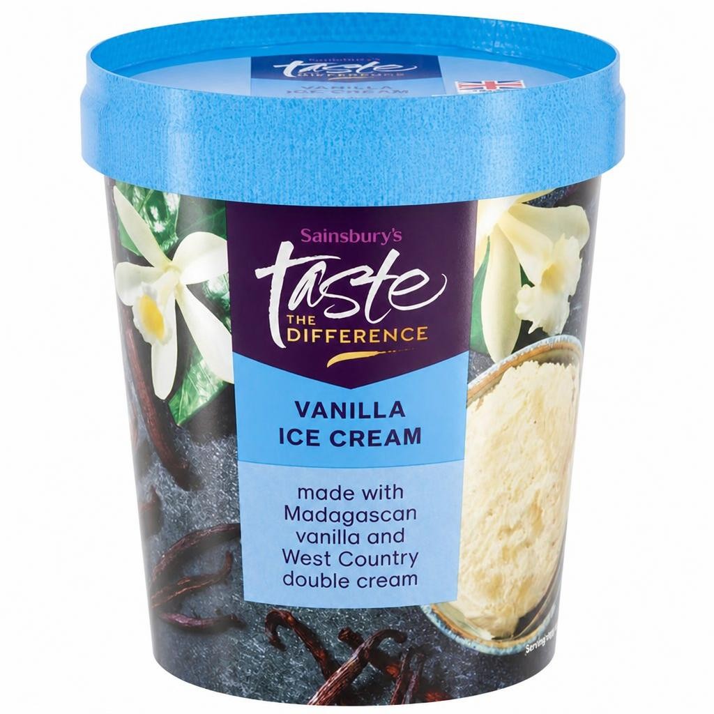 Sainsbury's Vanilla Ice Cream, Taste the Difference 480ml